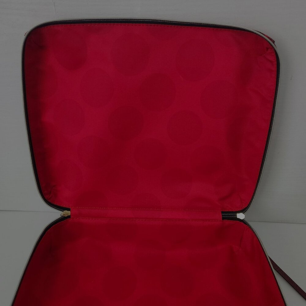 Estee Lauder Red faux Croc Embossed travel bag case NWOT - Picture 10 of 11